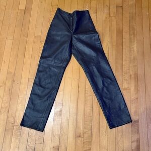 Vintage chocolate brown straight leg Leather Pants
